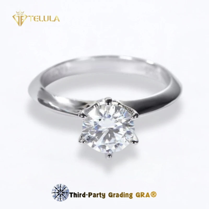 Big Size Moissanite Diamonds 1ct 2ct 3ct 5ct Round Cut D VVS 3EX Women Engagement Moissanite Rings
