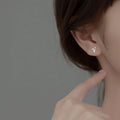 New Cute Design Jewelry S925 Sterling Silver CZ Pave Leaf Stud Earrings for Women Girl M00506