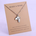 Inspirational Jewelry Gift for Children Chain Necklace Animal Monkey Panther Owl Horse Fox Cat Dog Paw Elephant Pendant Necklace