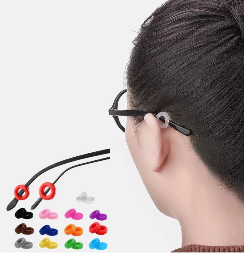 Anti-Slip Round Comfort Glasses Temple Tips Sleeve Retainers for Sunglasses Reading Glasses