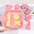 Saffron 6pcs/Box Plastic Cookie Cutter Embosser Set Eid Mubarak Ramadan Decorations Pcs Cookies Cutters