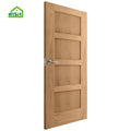 Modern Design Panel Oak Veneer Primed Hotel Design Interior Solid Core French Style Manual Doors Villa Apartment