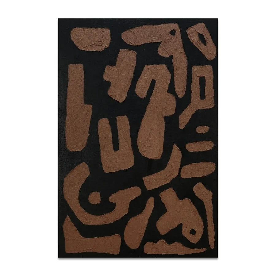 Modern Custom Original Artwork Black Brown Hand-painted Texture Oil Painting Abstract Living Room Canvas Wall Art Hotel Decor