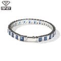 Top Icy 8mm Square Diamond Tennis Bracelet Gold Plated Prong Setting AAA Cubic Zircon Iced Out Square Diamond Fashion Bracelet