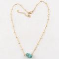 Jewelry Women Thin Chain Bohemian Irregular Natural Stone Amazonium Choker Necklace
