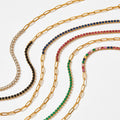High Quality Stainless Steel Bracelet with Gold Plating Trendy Paper Clip Chain Inlaid Zircon for Wedding Party or Gift Unisex