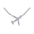 China Supplier Wholesale Fashion Gift Pure 925 Sterling Silver Handmade Custom Engraved Airplane Pendant Necklace Jewelry