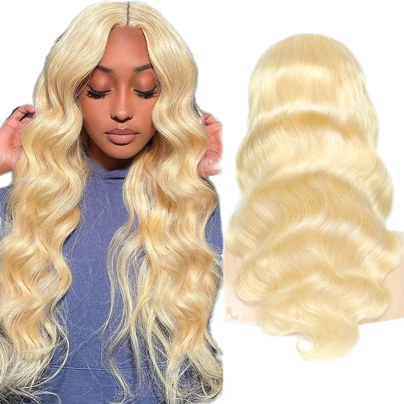 Hot Sale 613# Blonde 13*4 Inch Front Lace Base Transparent Lace Body Wave Long Remy Hair Chinese Human Hair Wig for Women