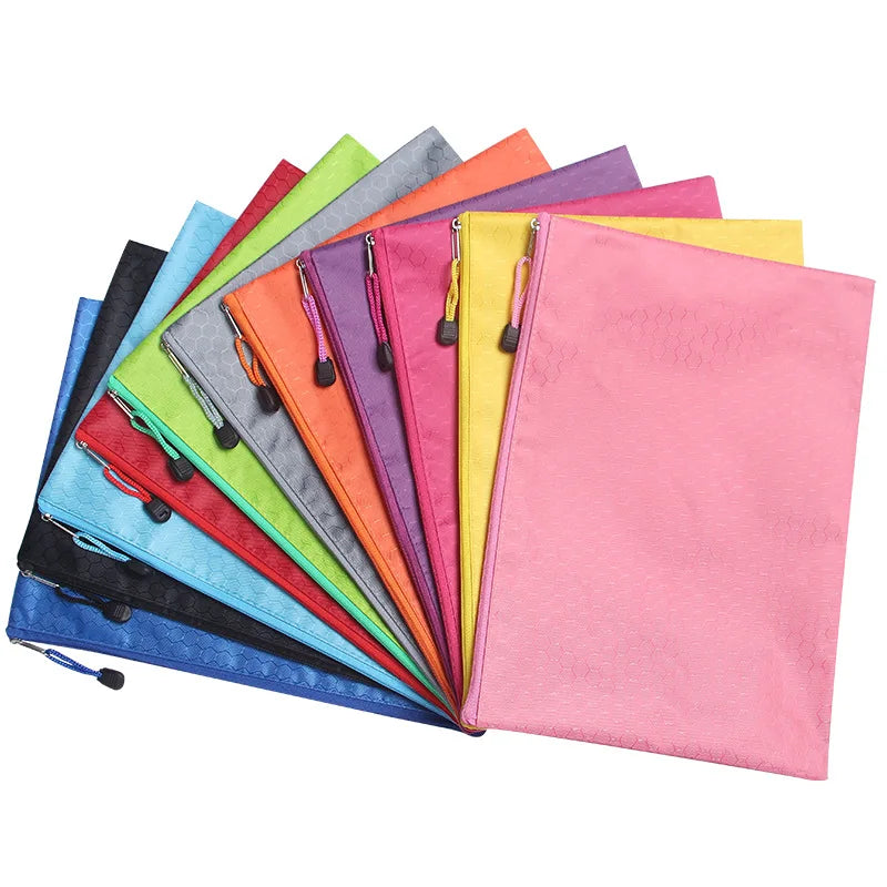 Wholesale Customize A4 A5 A6 Document File Bag Sorting Stationery Bag Waterproof Nylon Pencil case Zipper Data Storage Pen Bag