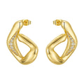 Fashion 18K Gold Plated Brass Jewelry HIrregular Geometric Zircon Stud Earrings Chunky for Woman Accessories Earrings E241643