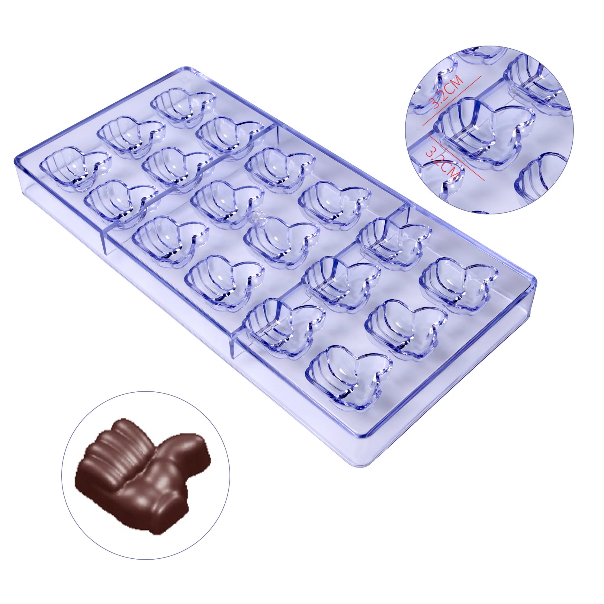 3D Plastic Chocolate Mold Thumb Polycarbonate Mold Molde De Policarbonato Para Chocolate Baking Tools