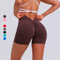 Hot Sale V Waist Peach Hip Sexy Scrunch Butt Sports Pants Nude Feeling Skin Friendly Breathable Women Gym Yoga Shorts for Women