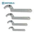 Adjustable C Hook Spanner Wrench with Lug for Tighten Side Slot Nuts on Collars Lock Nuts Bearings 3/4-2 Inch (19-51mm)