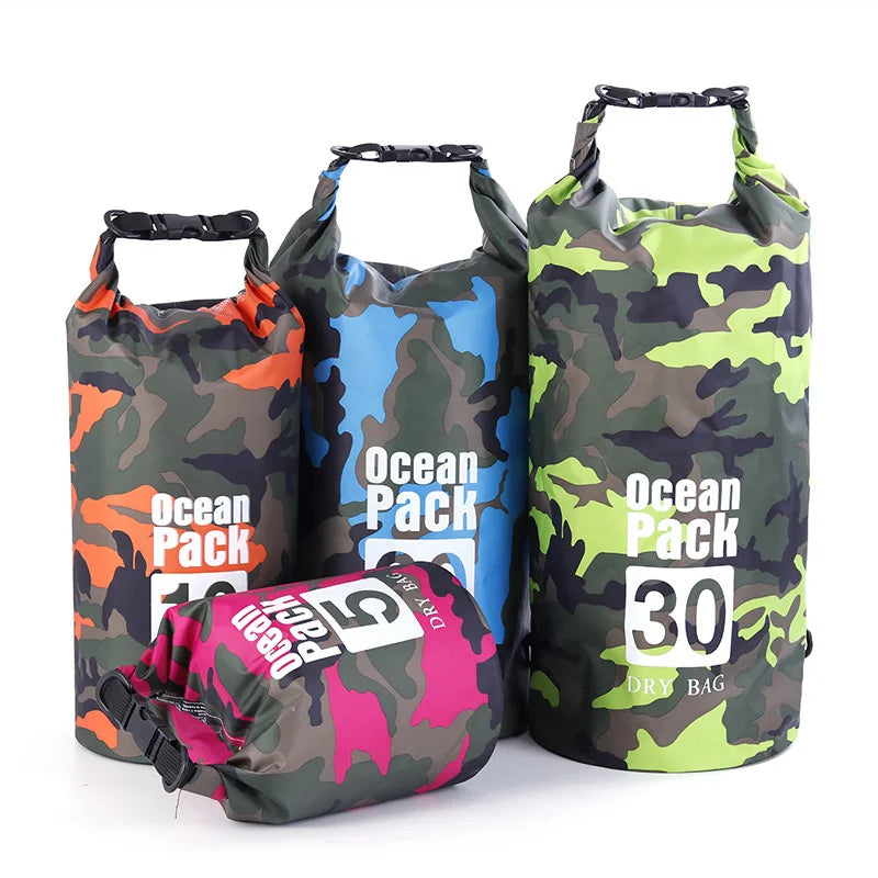 Ocean Pack Camping Bag Outdoor Hiking PVC Water Proof Bag Army Green Dry Bag Backpack Waterproof