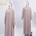 Habib Blank Abaya Women Muslim Dress Wholesale Long Sleeve Solid Color Closed Abaya
