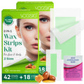VOGSIG Wholesale 60 Counts Natural Depilatory Patches 2 in 1 Non Wovan Facial Waxing Strips for Face Body Hair Removal