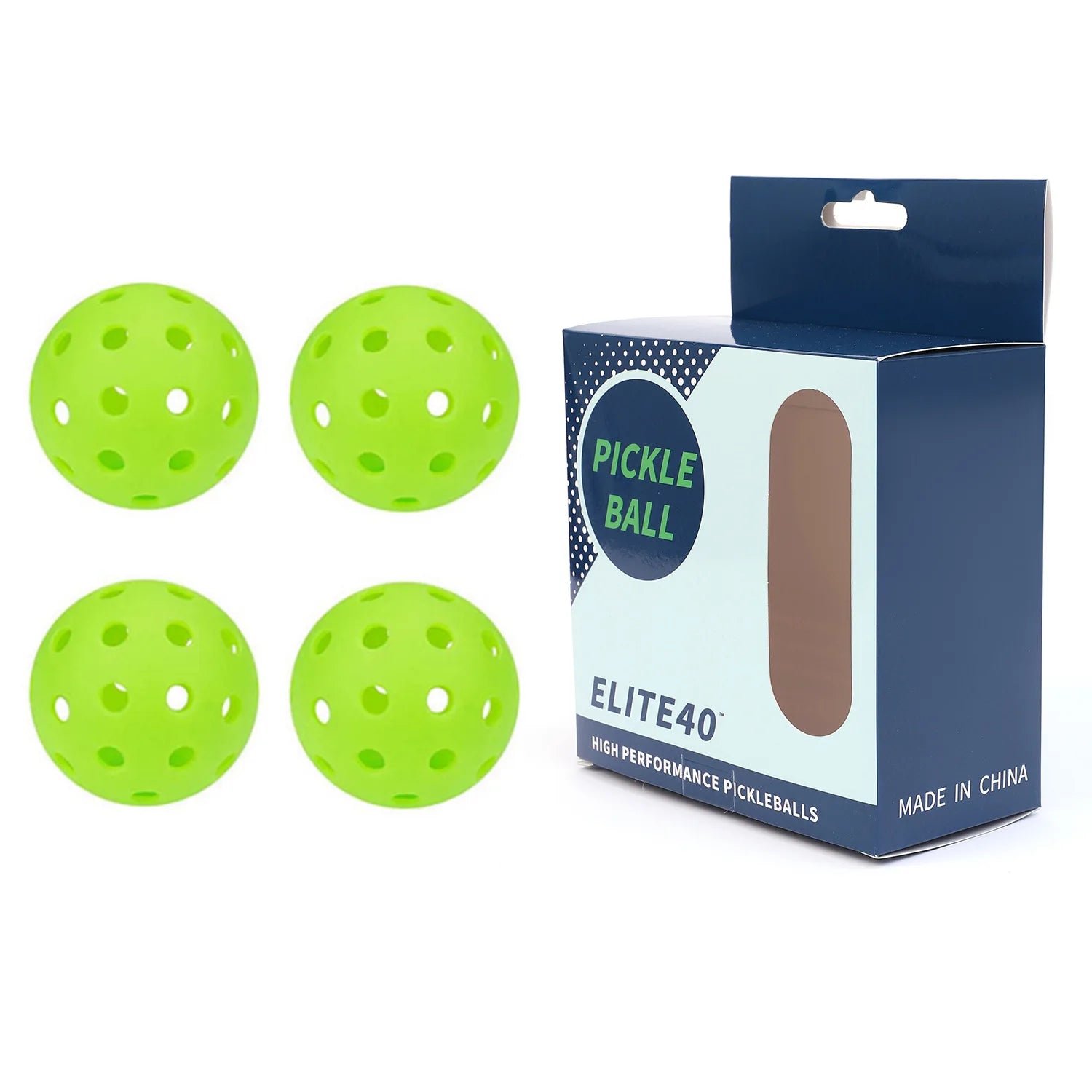 40-Hole PE Elastic Pickleball Ball 74mm Factory Direct for Amazon Wholesale Kid's Sport Usage Pickleball in Color Boxed Holes