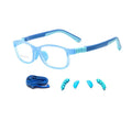 Drop ship Rubber TR combined silicone unique Optical frame with Elastic strap changing hinge for kids 8135