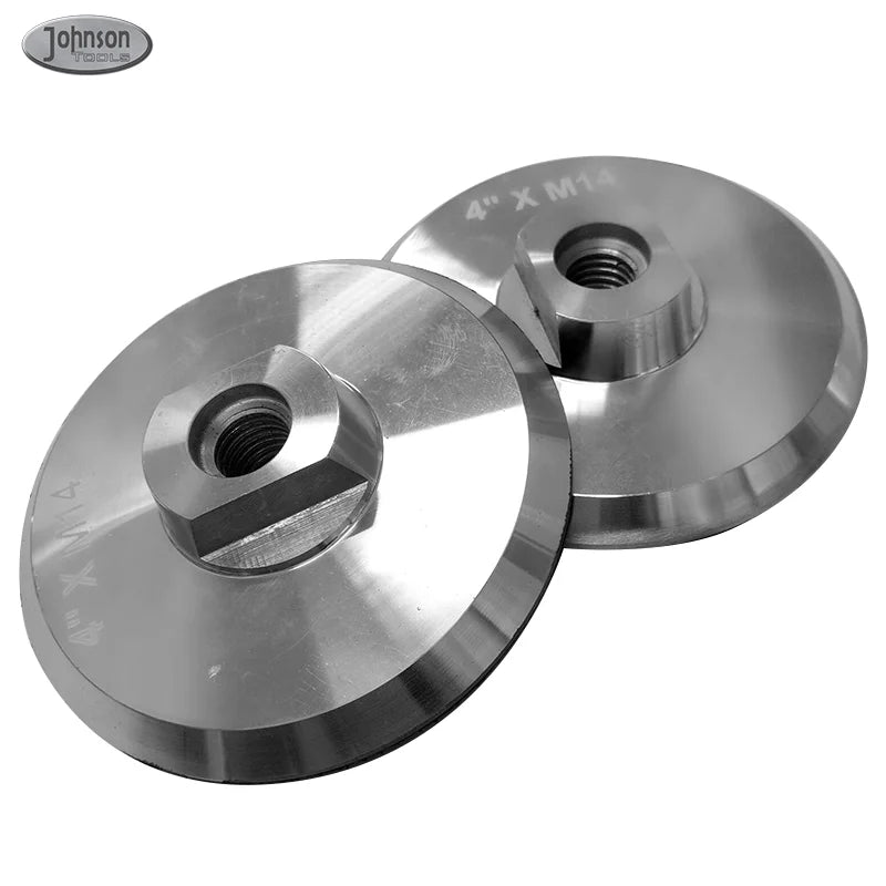 4inch M14 Aluminum Base Back Pad for Diamond Resin Polishing Pad Backer Pad for Grinder Sanding Disc Velcro-backing