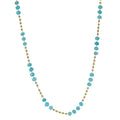 New Arrival Blue Jade 18k Gold Plated Beaded Chain Choker Necklace