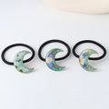 Moon Pendant Charms Hair Ties Dried Flower Hair Band Pressed Flower Scrunchies Personalized Hair Rope Accessories for Women