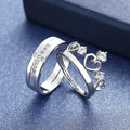 High Quality Wedding Crown Couples Love Engagement Ring for Couple Cubic Zirconia Rings CZ Crystal Princess Crown Finger Ring