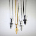 Vintage Gold Plated Stainless Steel Chain Viking Spear Head Pendant Necklace Inspired Jewelry for Man