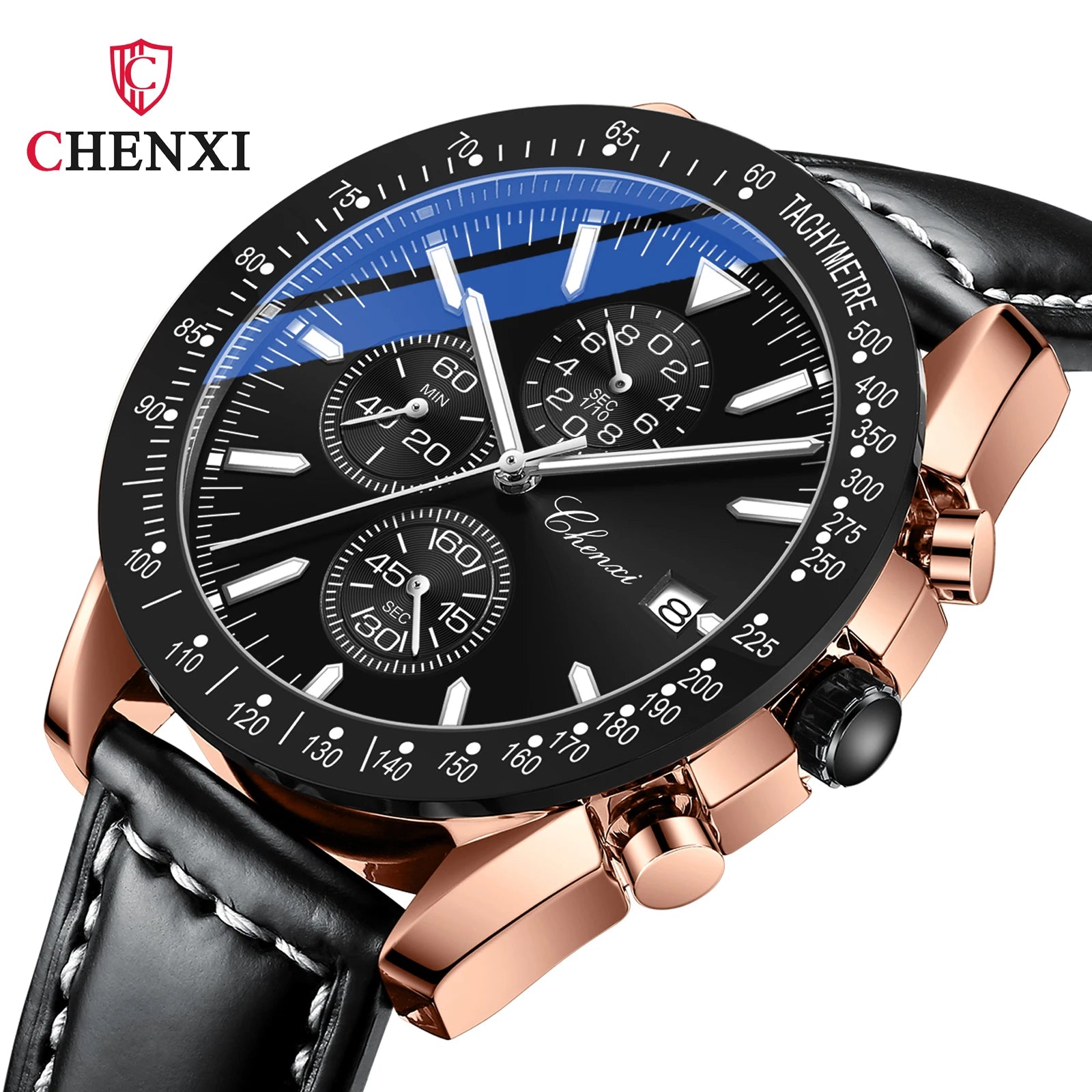 CHENXI Watch Fashion Business Mens Clock Top Luxury New Quartz Watches Leather Waterproof Wristwatches Men Watch Reloj 960