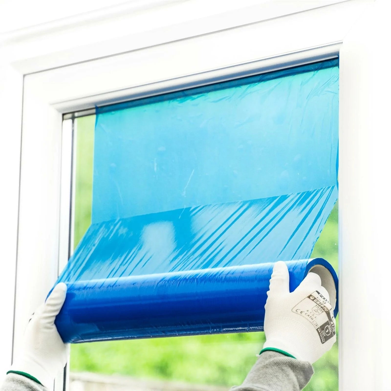 Hot Sale Transparent Blue Window Protective Film LLDPE Soft Plastic Glass Protection for Window Glass Blow Molding Process