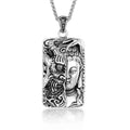 Men's Stainless Steel Statement Fine Pendant Fashion Necklaces with Buddha and Demons Design Indian Spirits Gold Plating