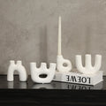 Nordic White Geometric Ceramic Candlestick Living Room Table Candle Holder Home Crafts Accessories