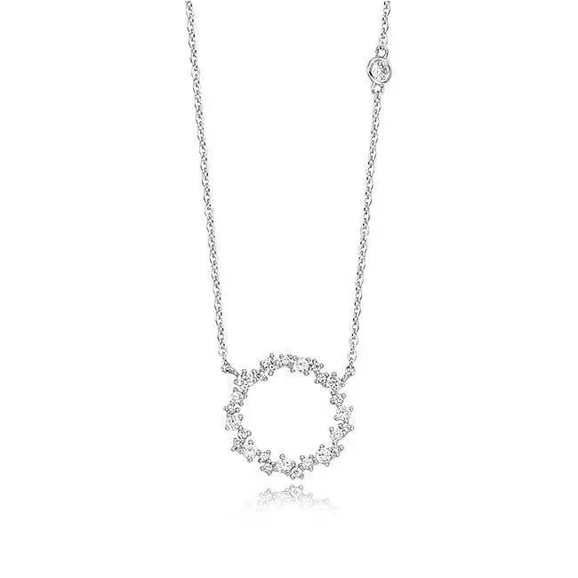 REETI New Arrivals 925 Sterling Silver Crystal Round Necklaces Pendant Hot Sale Silver Jewelry for Women