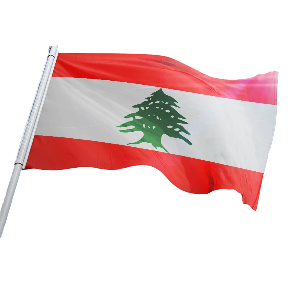 Promotional 3x5 Ft Lebanon Flag 100% Polyester with Brass Grommets Fast 48h Delivery Custom Logo Digital Printed Graphics