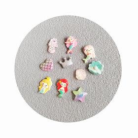 New Cartoon Resin Seahorse Shell Princess Crown Style Flat Back Cabochon Jewelry Scrapbook Craft DIY Ornaments Accessories