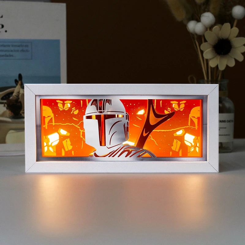 Anime Movies Figure Illuminated Cut Paper Dioramas Lighted Shadow Box 3D Layered Paper Art