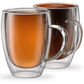Custom Personalized 12 oz Insulated Double-Walled Glass Coffee Mug with Clear Handle Cute Tea & Coffee Cup for Parties