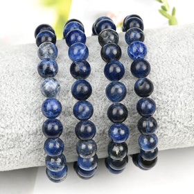 Natural Blue Sodalite 4.6.8.10mm 7A Stone Round Beads Healing Crystal Bracelet Fashion Man Woman Jewelry