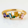LOZRUNVE China Jewelry Manufacturer 925 Sterling Silver Fashion Rainbow Multi Shape Ring for Women