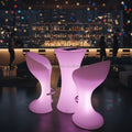 Cheap High Quality High Top Poseur Bar Table LED Illuminated 16 Colors Rechargeable Battery Modern Design Home Bar Hotel Entry