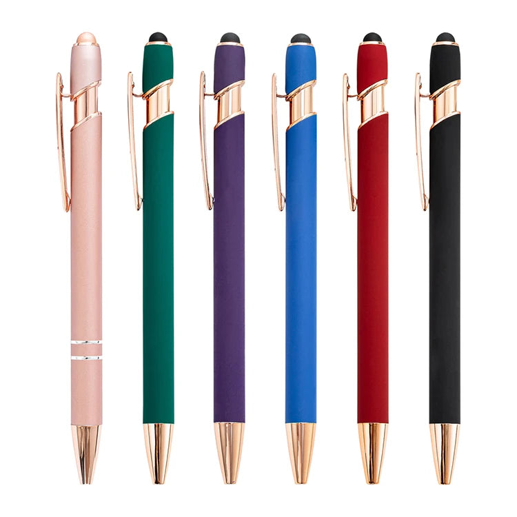 JH Stylus Pen for Touch Screens Ball Point Pen Writing Soft Touch Stylus Metal Ballpoint Pen With Rose Gold Hardware