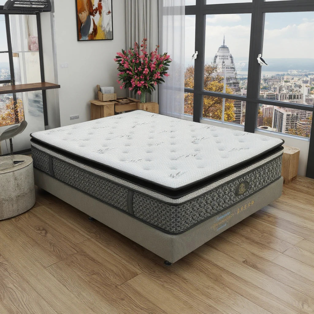 Cheap Price Luxury Cool Sleeping Ice Silk Fabric 5 Zone  Pocket Spring Mattress Roll in a Box Queen and king Colchones