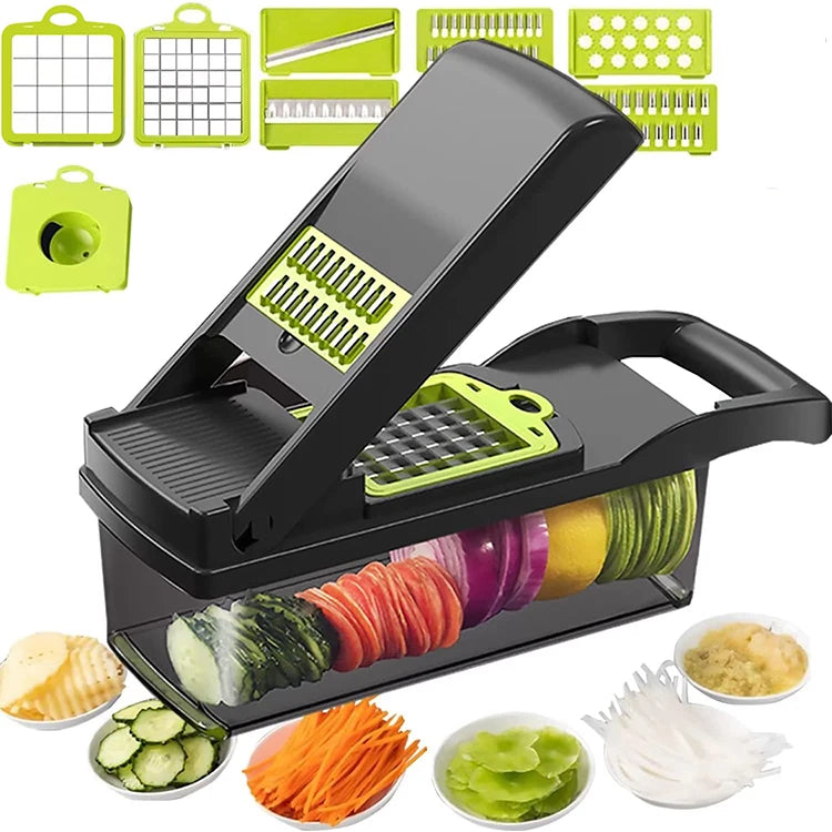 2024 Top Seller Cortador De Verdura 16 in 1 Food Dicer Onion Veggie Chopper Mandoline Slicer Multifunctional Vegetable Cutter