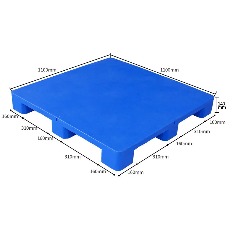 China Factory Sale Recyclable HDPE Plastic Pallet 1100*1100*140MM Solid Deck Euro 4-Way Single Faced Cheap Price