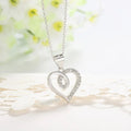 POLIVA Designs Daily Wear 925 Sterling Silver Pendants 3A Cubic Zirconia Love Heart White Gold Pendant