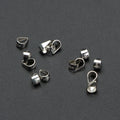 S925 Sterling Silver Clasps Melon Seeds Buckle Pendant Connectors for DIY Necklace Pinch Clip Bail Clasp