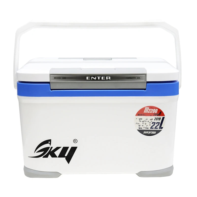 Multifunctional Fishing Cooler Box 22L Large Capacity Box Portable Double-open Lid Lightweight Outdoor Fishing Tackle Box