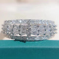 CAOSHI Round Cut Micro Paved 4A Zircon 925 Silver Plated Bridal Wedding Unique Hollow Bow Rings Jewelry Women