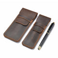 AIGUONIU Genuine Leather Pen Case Holder Quick Shipping Custom Logo Multi Pens Pouch Protective Sleeve Cover for Fountain Pens