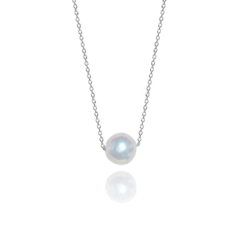 Haiyang Baroque Freshwater Pearl Necklace Sterling Silver 925 Gold Plated Freshwater Pearl Pendant Necklace