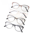2024 Hot Selling Stylish Vintage Stainless Steel Cateye Metal Optical Frame Women Cat Eye Blue Light Glasses